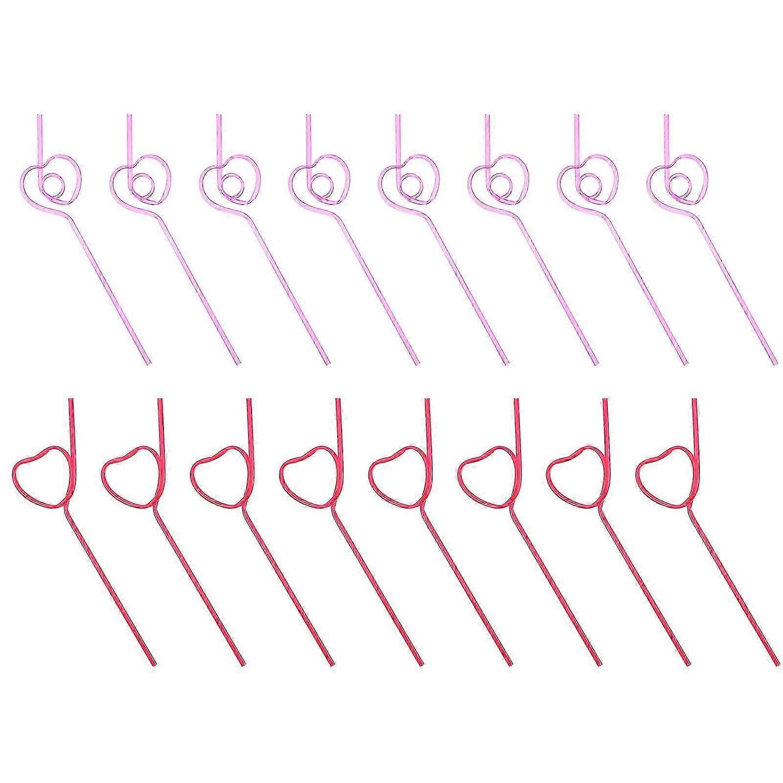 Assorted Color Heart Shape Straws compatible with Home Use 40Pcs