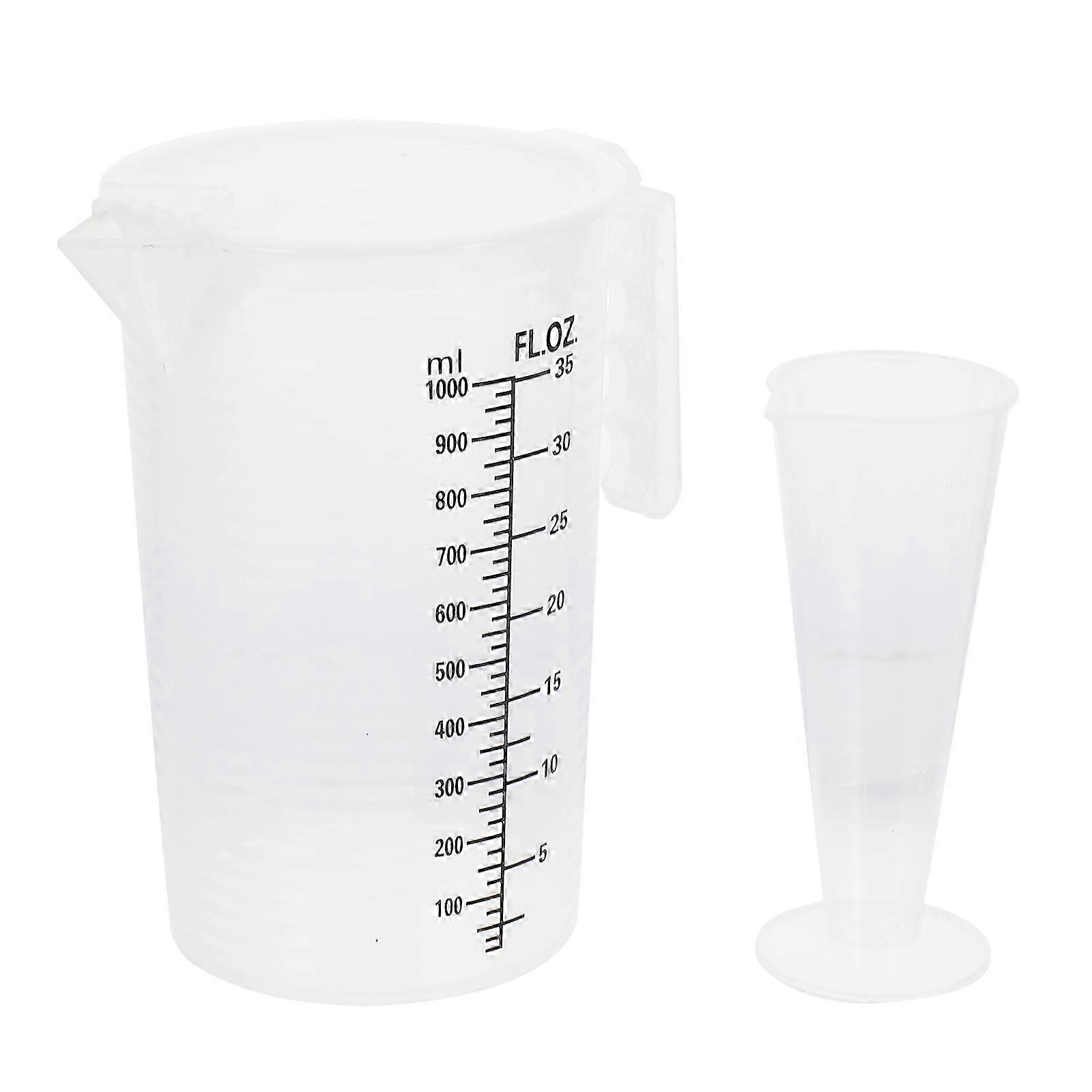 2pcs Practical Measuring Cup Scales Cups Transparent Cup Kitchen Accessory