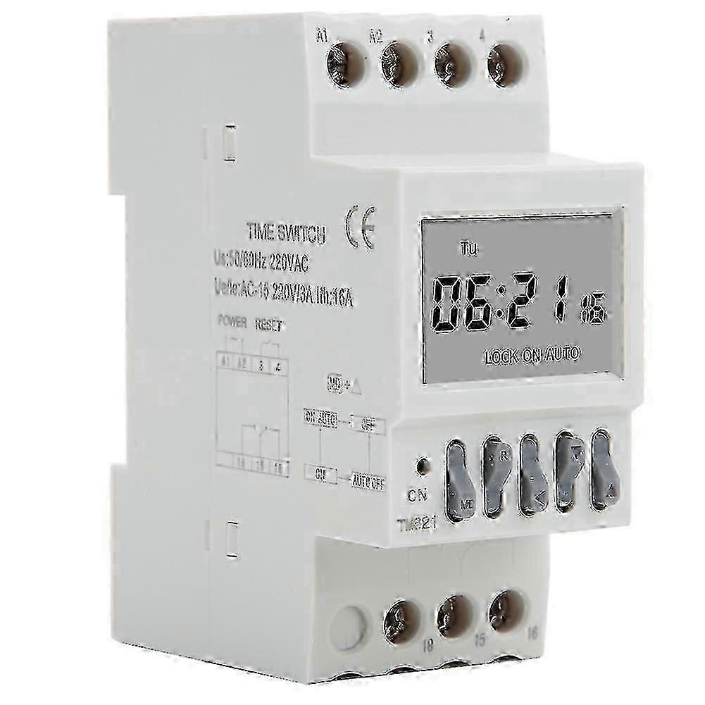 TM621 Digital Time Switch Relay Power Switch Timer Din Rail with Countdown Function AC220V