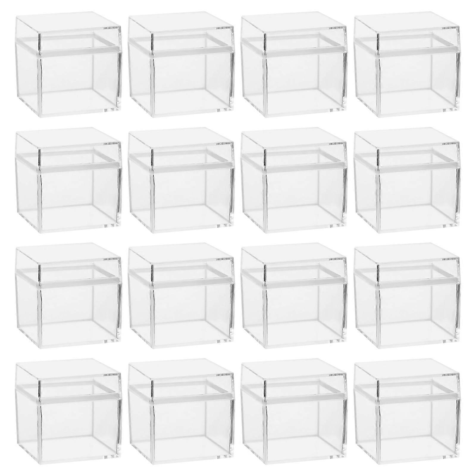 12pcs Square Candy Boxes Candy Cases Clear Candy Holders Candy Packing Boxes
