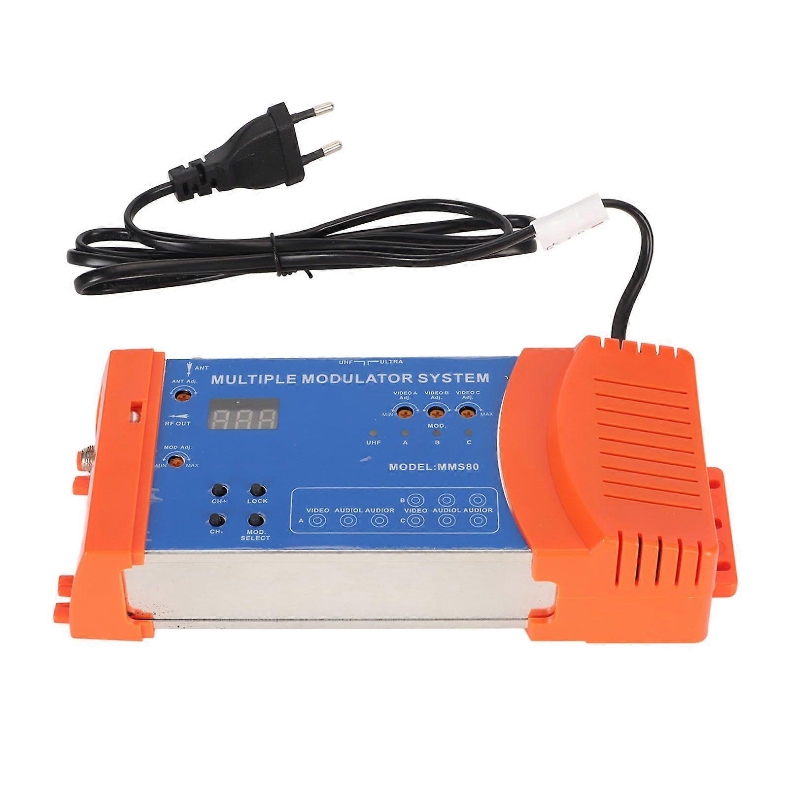Home Modulator Multi Channels Support PAL NTSC Multiple Modulator System for TV Box AV Source 100240V EU Plug