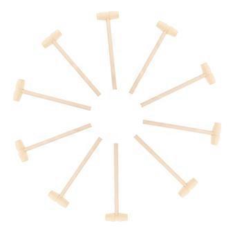 Wooden Mini Hammer Mallet for Wood Beat Toy 10Pcs Child Educational Toy