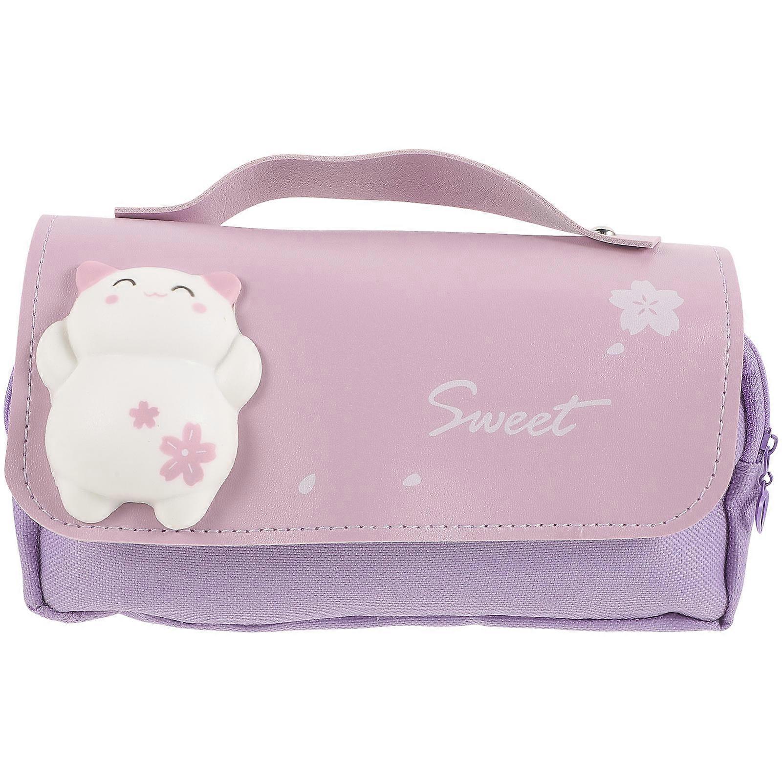 Portable Pencil Pouch Multi-Use Pencil Case with Handle Design