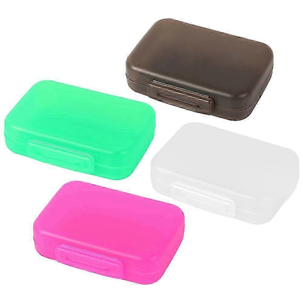 Pills Organizer Travel Small Plastic Storage Boxes Graphite 4Pcs