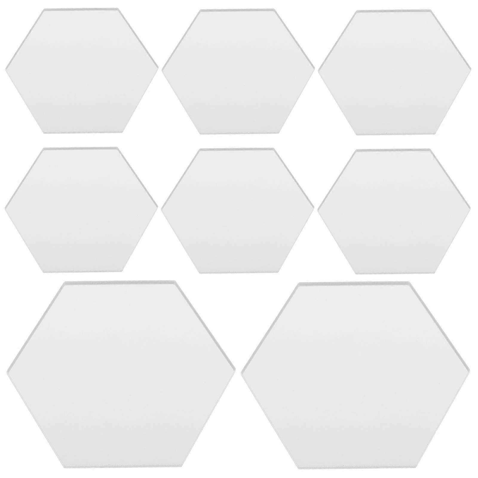 Silver Hexagonal Acrylic Table Cards for Wedding Sign Use 8Pcs Set