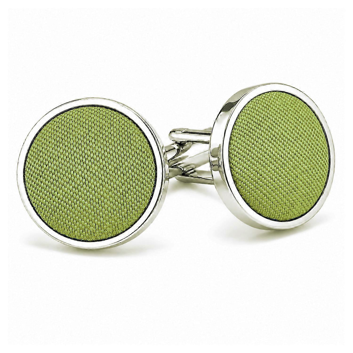 Olive Green Plain Shantung Cufflinks