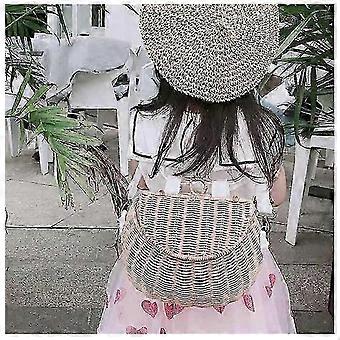Best Bike Basket, Handmade Wicker Woven with Lid and Strap, Dual Use as Front Handlebar or Backpack, For Kids, Compatible with Kids Balance Car, 1 Pie