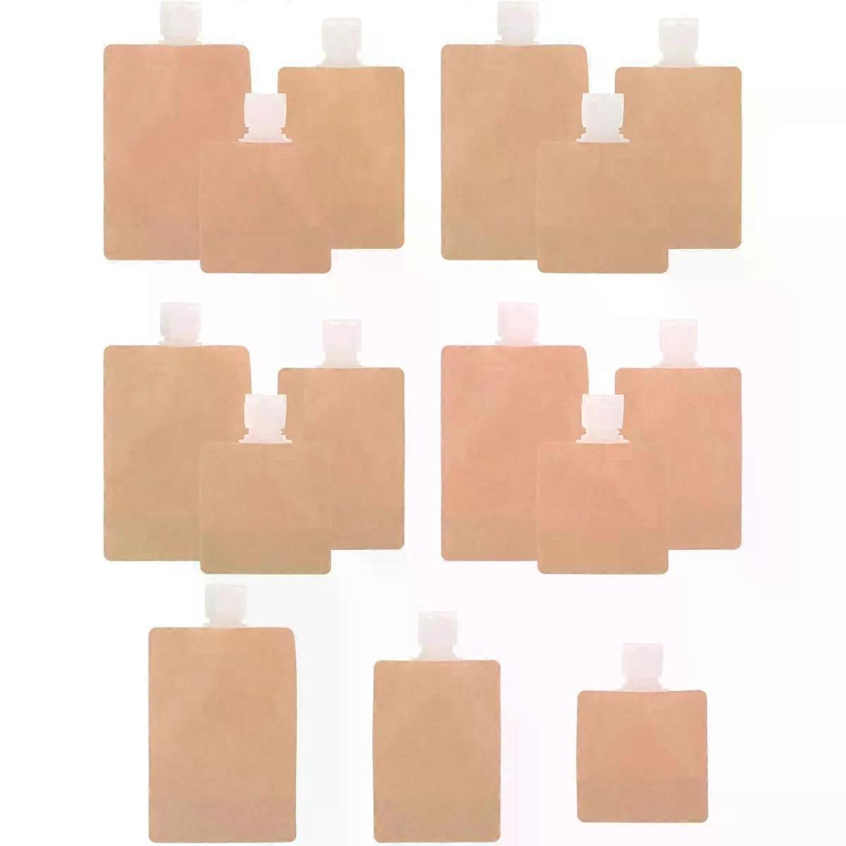 15pcs Lotion Pouch 30ml 50ml 100ml Refillable Squeeze Containers