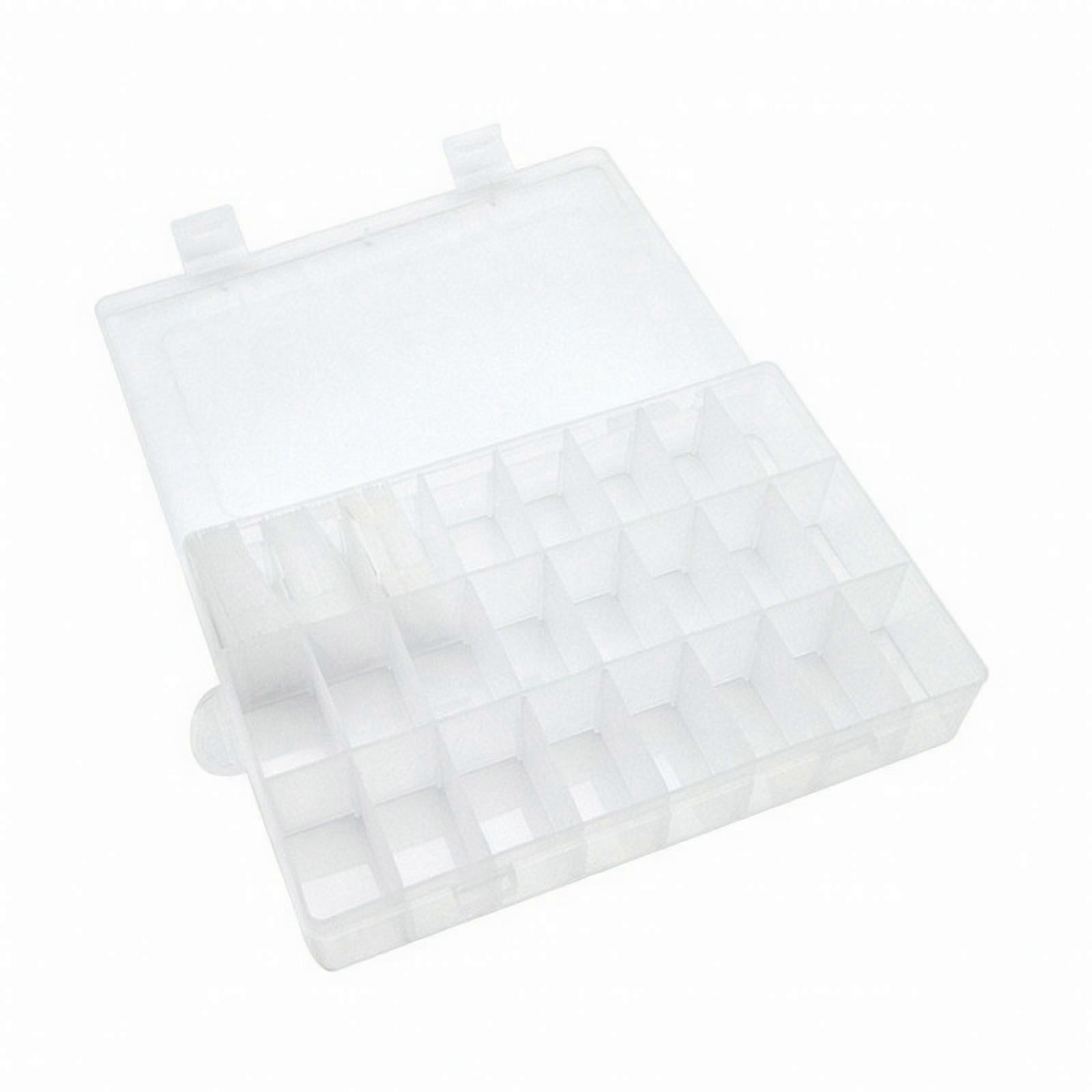 Sewing Storage Box with Dividers | Translucent Body, Space-Saving square shape,