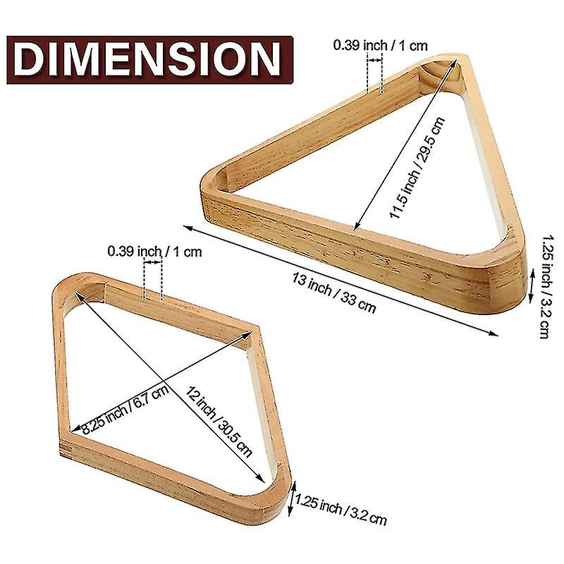 Wooden Billiard Ball Rack Billiard 8-ball Triple-cornered Rack And 9 ...
