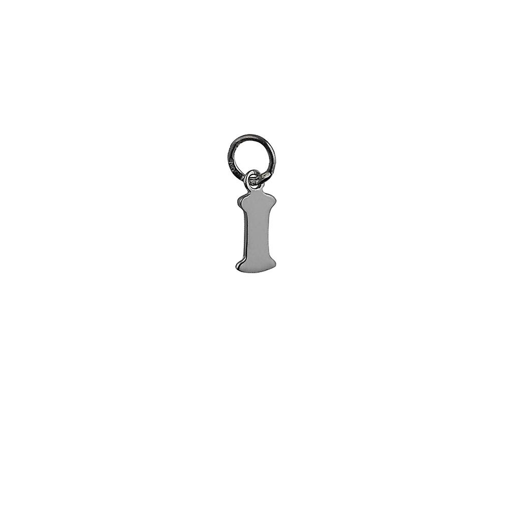 Silver 6x10mm plain Initial I Pendant or Charm