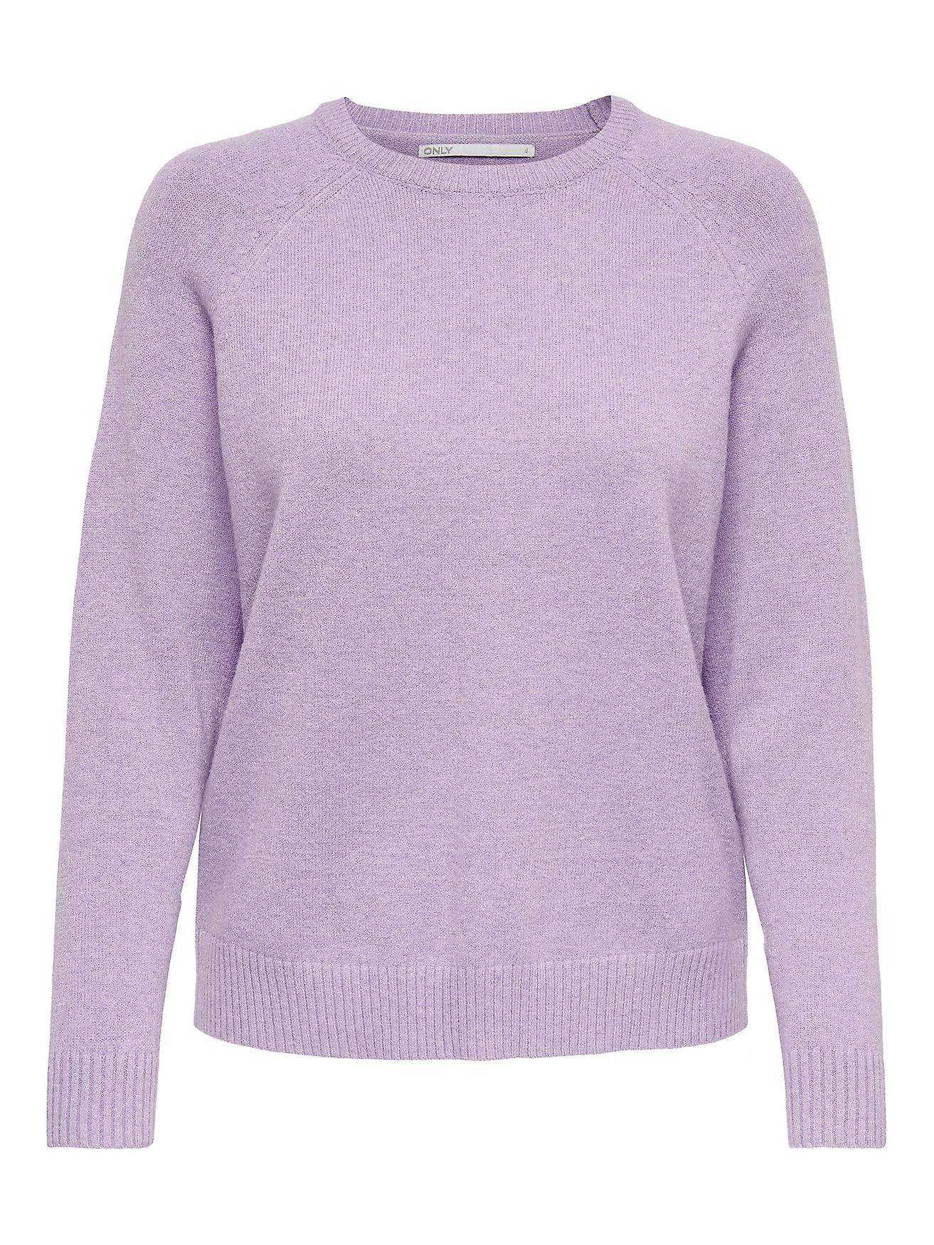 ONLY Damen Melierter Strickpullover Regular Fit Langarm Top ONLLESLY