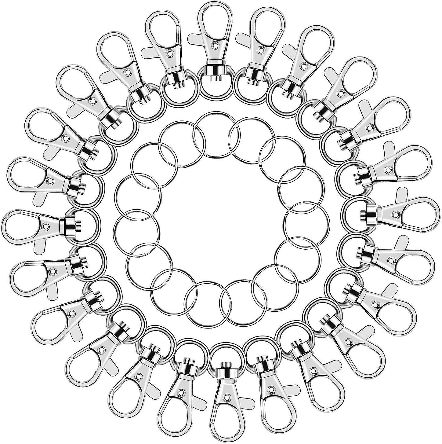 Key Chain Swivel Hooks, 200pcs Keychain Hardware Metal Swivel Snap Hook Lanyard