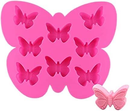 1 Pc Silicone Ice Cube Tray - Butterfly Pattern -（Pink）