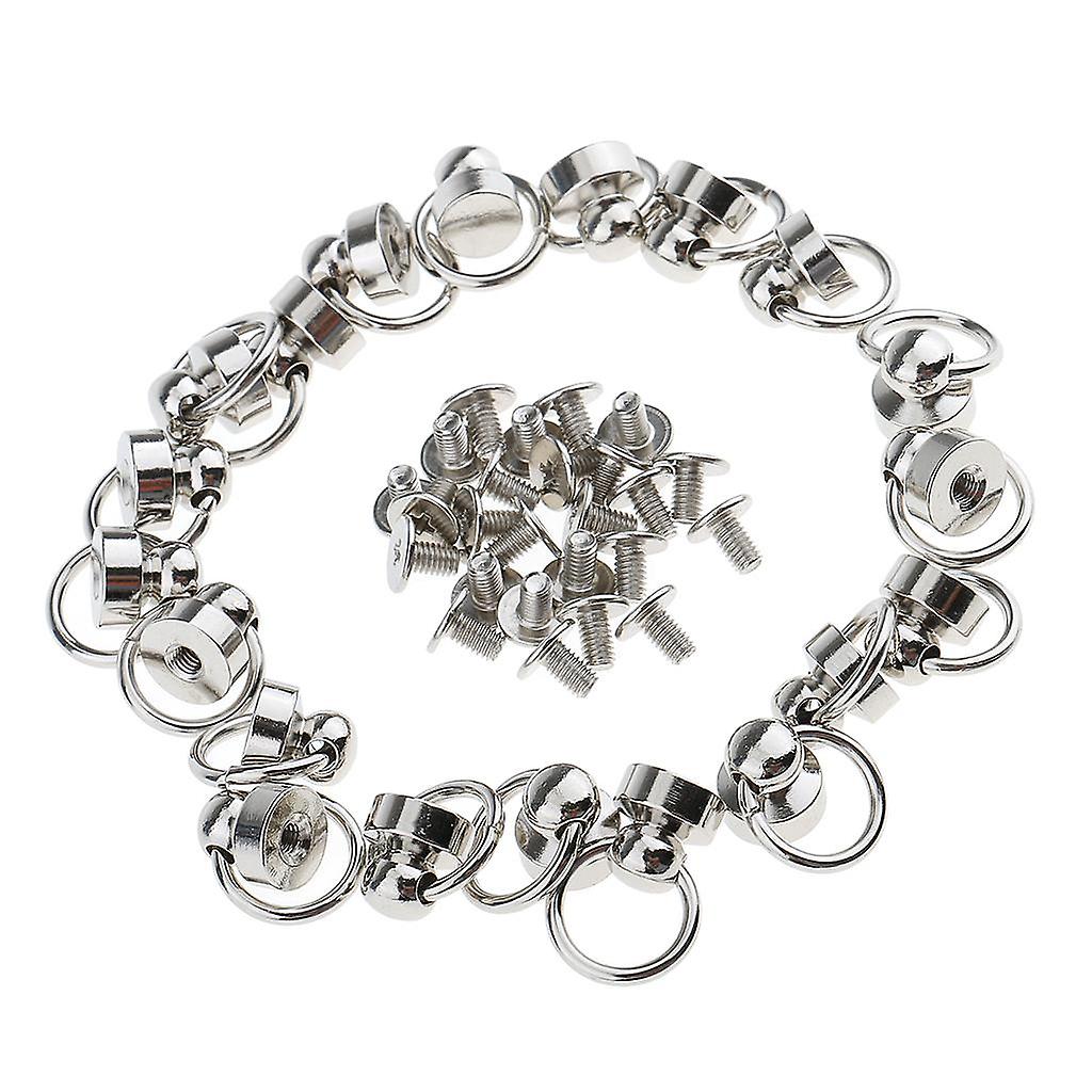 20 Pieces Pacifier Pull Ring Rivets Studs Spikes for Leather Bag 9mm Silver