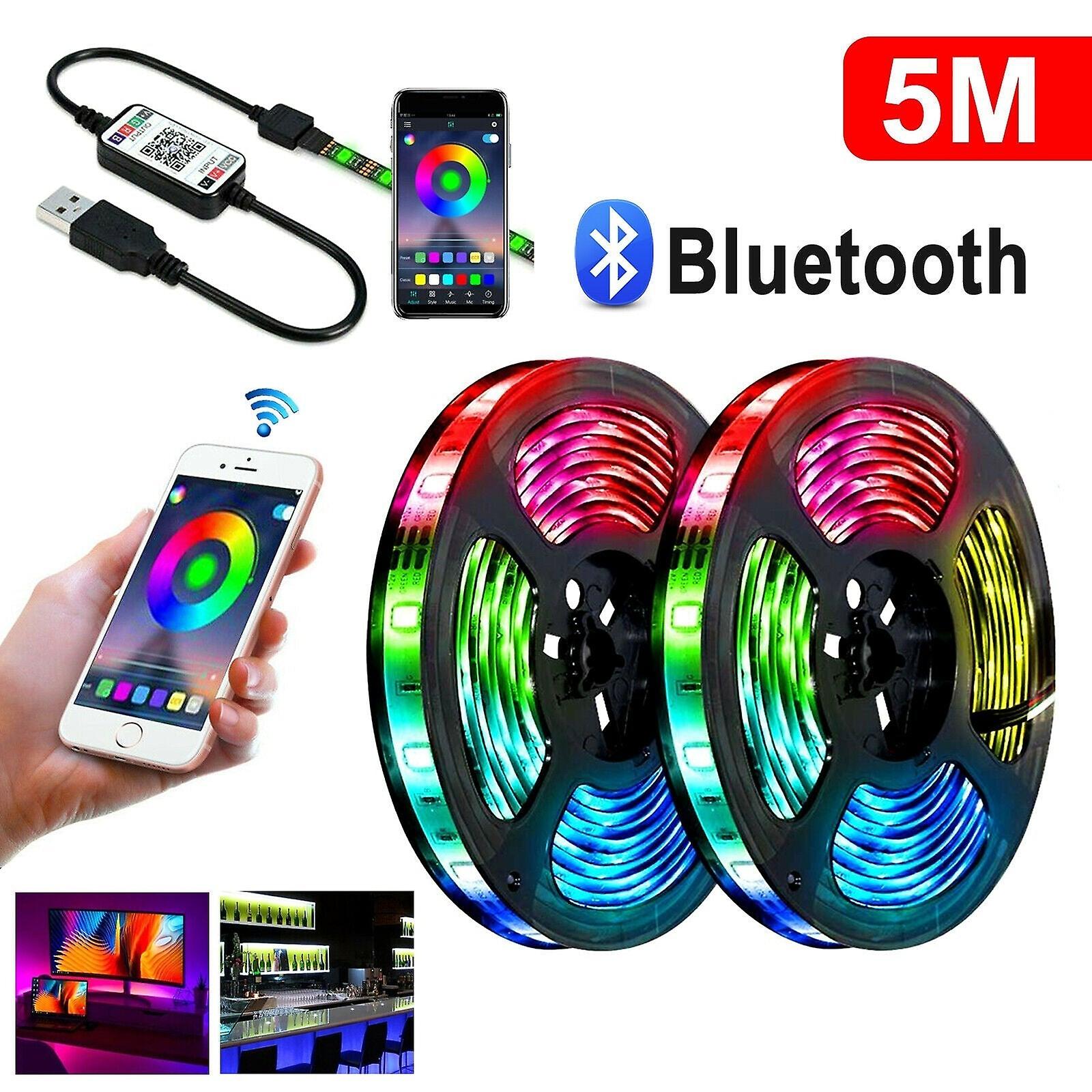 12V Bluetooth Usb Rgb Led Strip Lights Ip65 Waterproof 5050 5m 300 Leds Au Stock