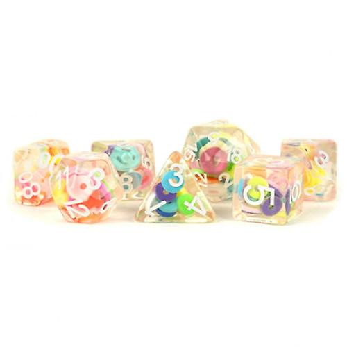CRITICAL LOOPS Metallic Dice Games Infused Resin Polyhedral Dice Set 16mm