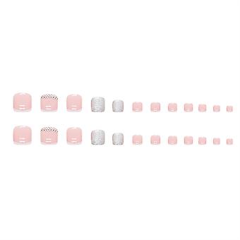French False Toes Nails For Gel Art Stacked Faux Diamonds Stick On Toenail With Gel For Diy At-home Manicure Kit