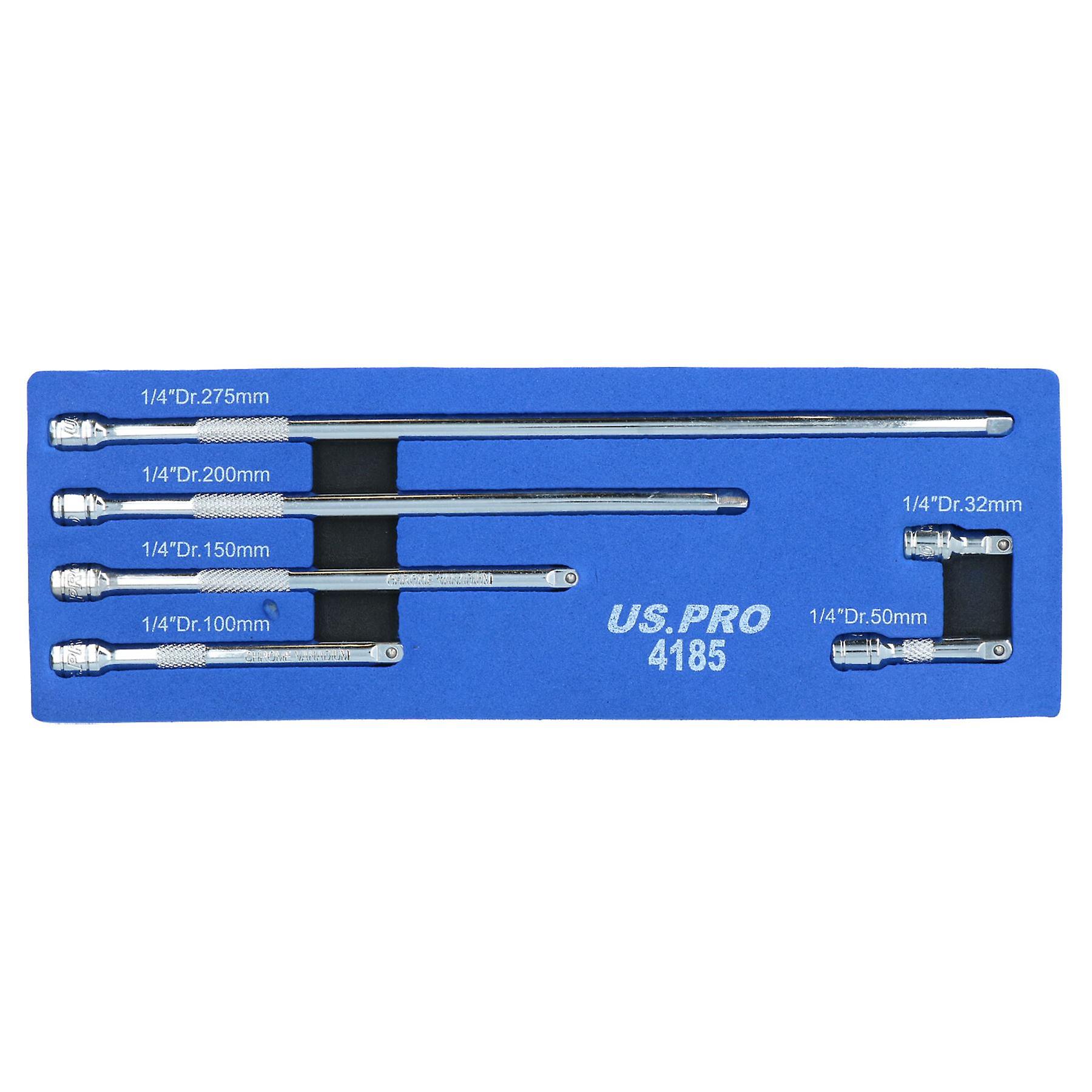 1/4" Drive Straight Socket Extension Bar Set 32mm - 275mm 6pc Set