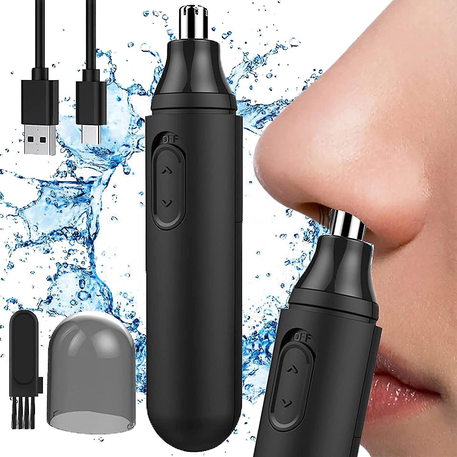 Recortador de vello de nariz y orejas recargable para hombres y mujeres, recortador de nariz indoloro, recortador de vello facial resistente al agua IPX7