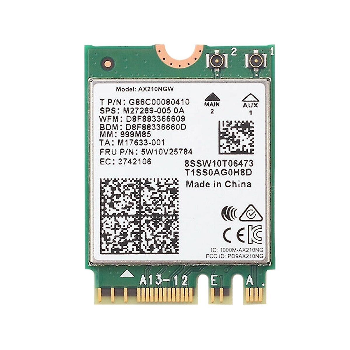 Ax210 Ax210ngw Network Card M.2 Ngff 2.4ghz/5g Wi-fi 6e 2400mbps Wifi Card 802.11ax Bluetooth 5.2 W