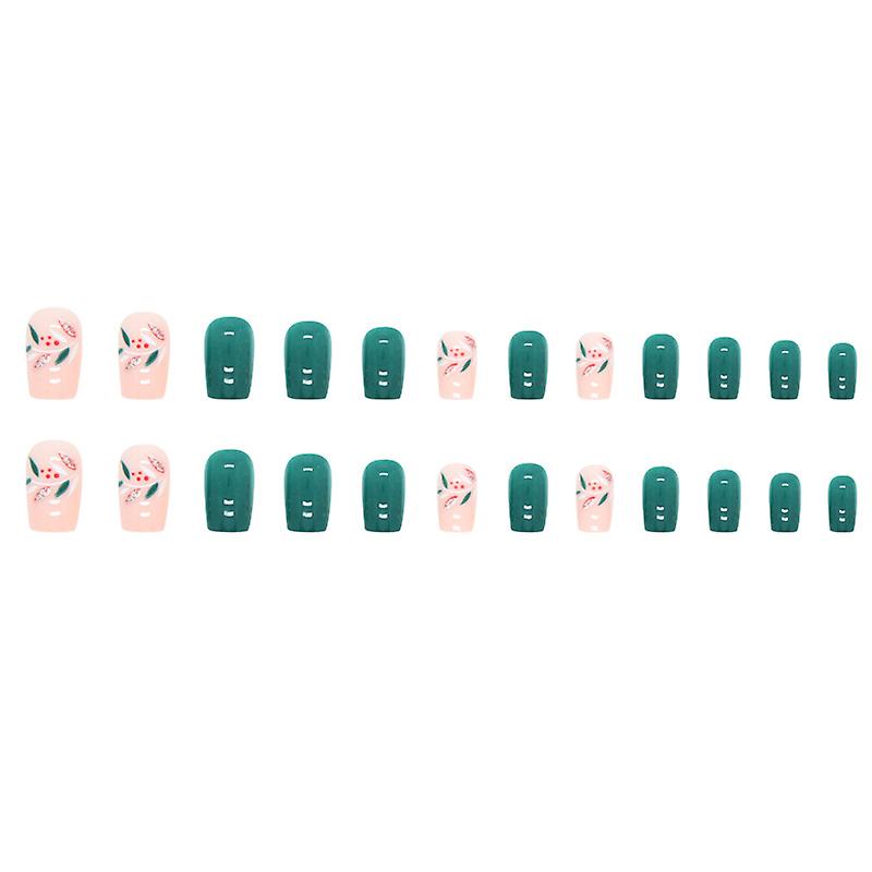 Emerald Square Mid-length Fake Nails Long Lasting Safe Material Waterproof False Nails