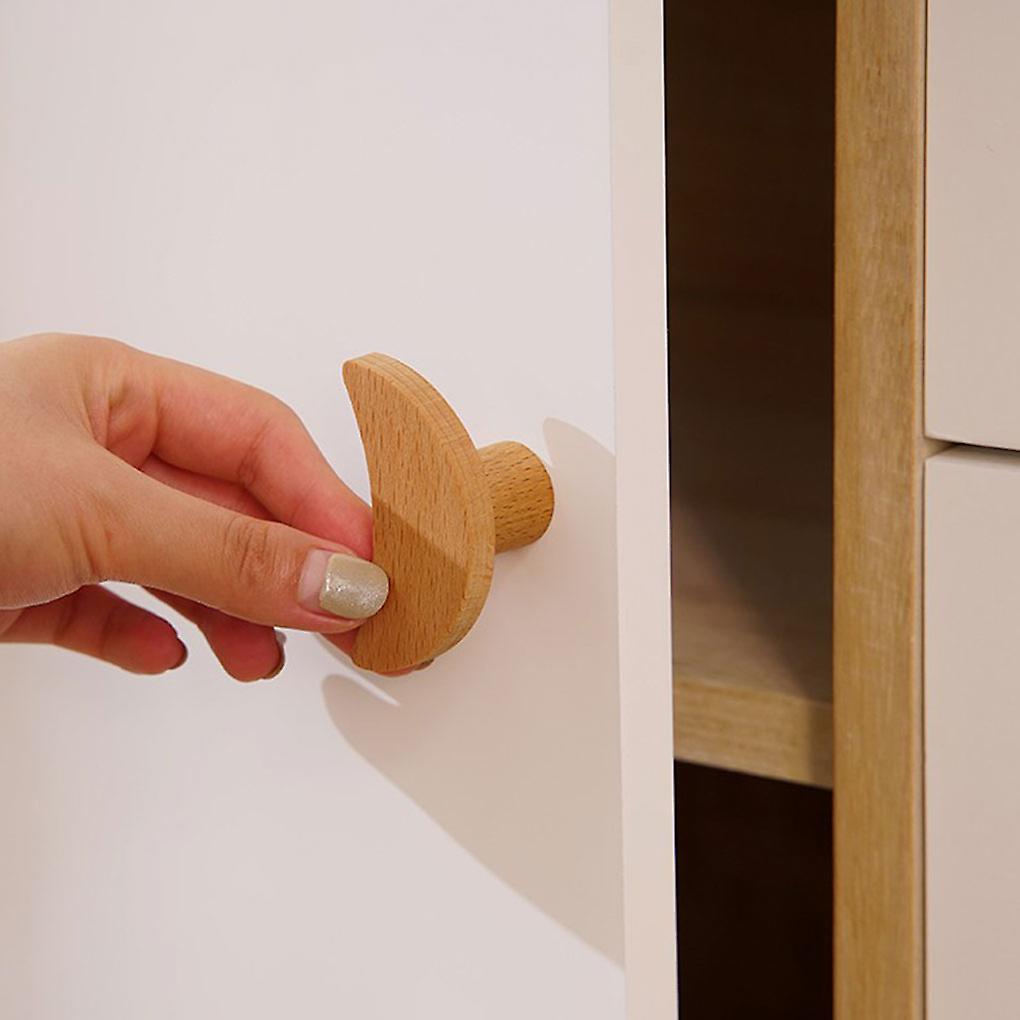 Wooden Pull Handle Versatile Style Easy To Install Wood Cabinet Knobs Set With Screws Stylish