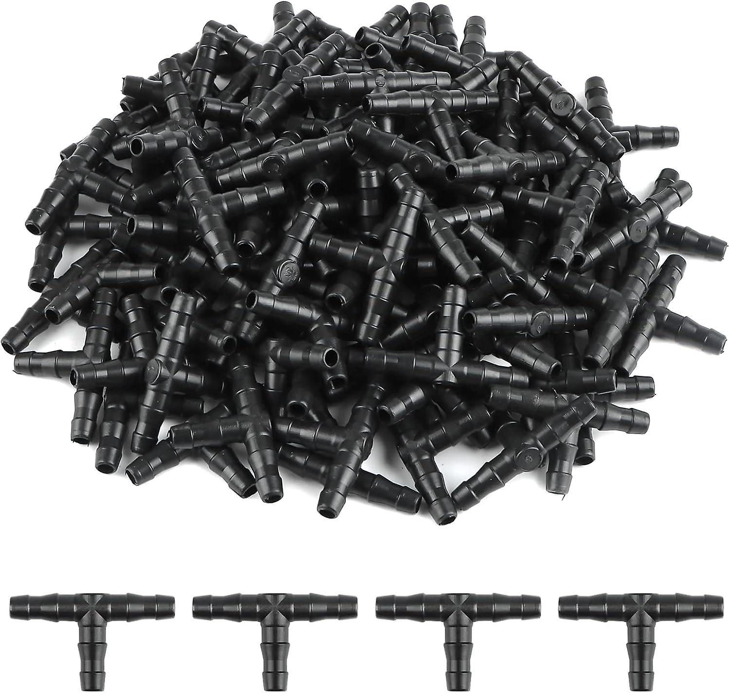 100PCS Tee Pipe Fitting 4/7mm, T Fitting Connector for Irrigation Systems