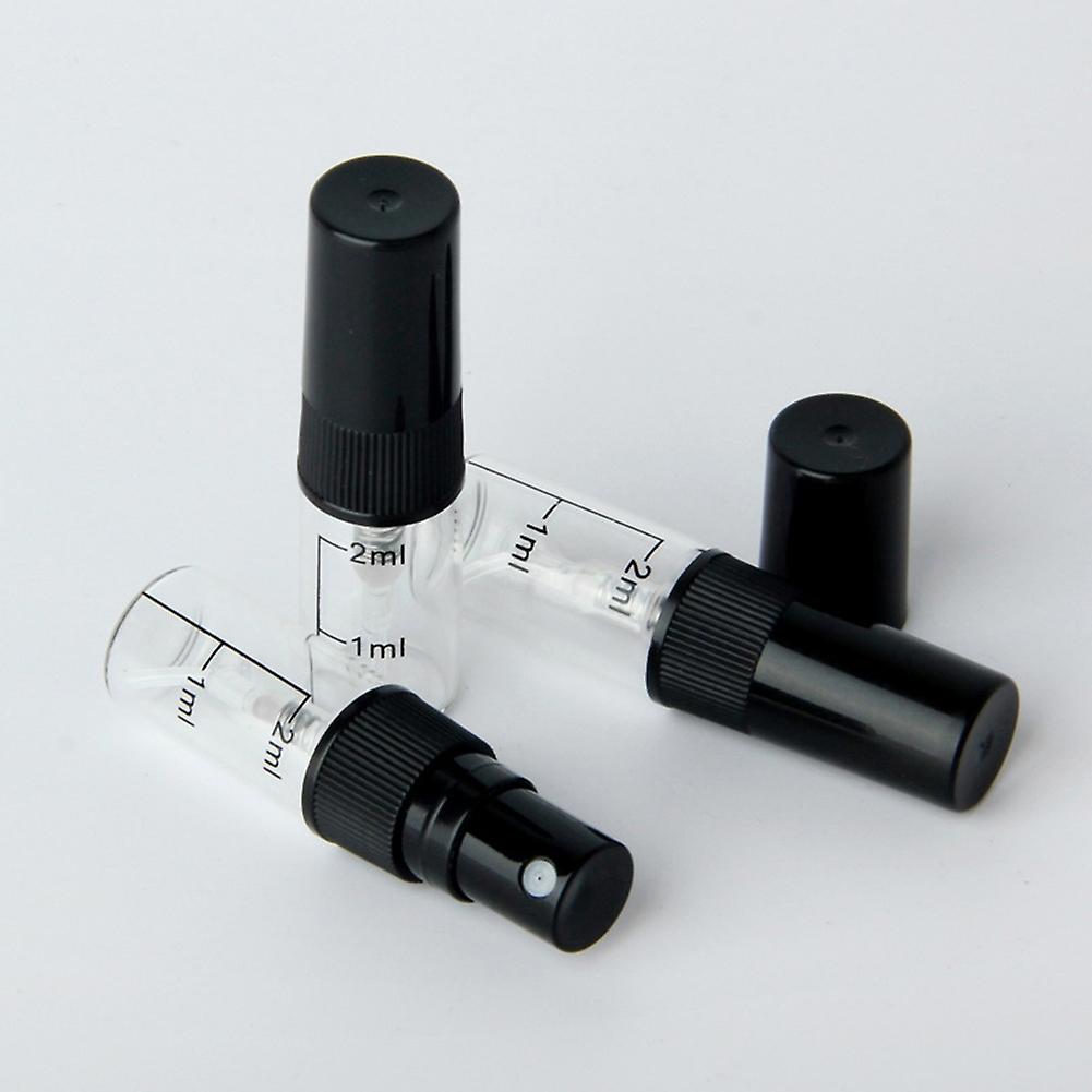 10PCS Black Perfume Spray Bottles 2ml Refillable and Travel Friendly