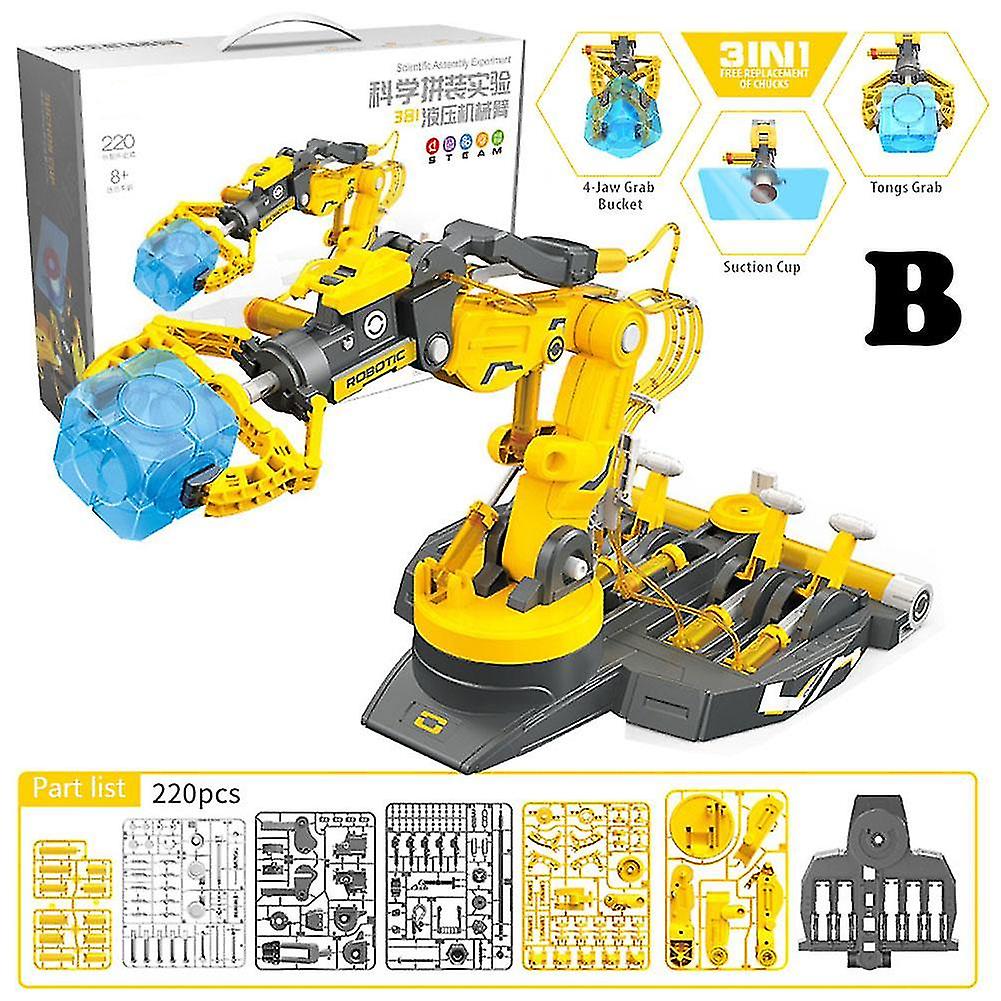 ערכת זרוע מכנית הידראולית צעצועי הרכבה לילדים זרוע מדע למידה 1 3 צעצועי רובוט חשמלי מכני Educatio