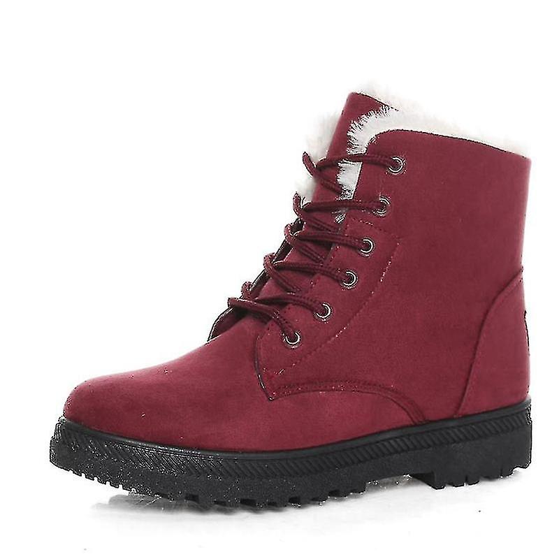 Vinter Skidproof Warm Ankle Plush Boots för kvinnor