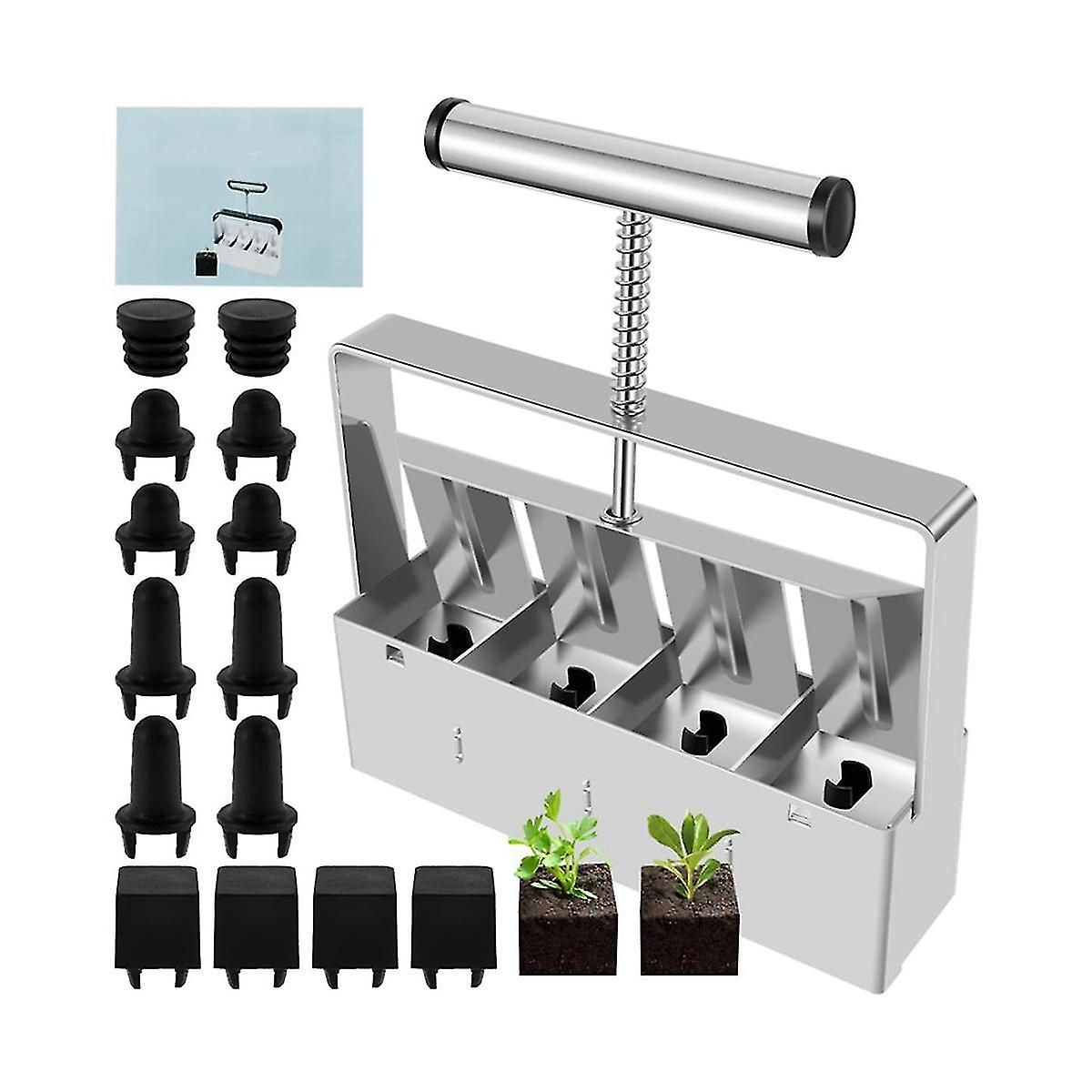 Handheld Seedling Raising Machine Manual Soil Block Maker Soil Stopper With Comfortable Handle 4-ho-yu