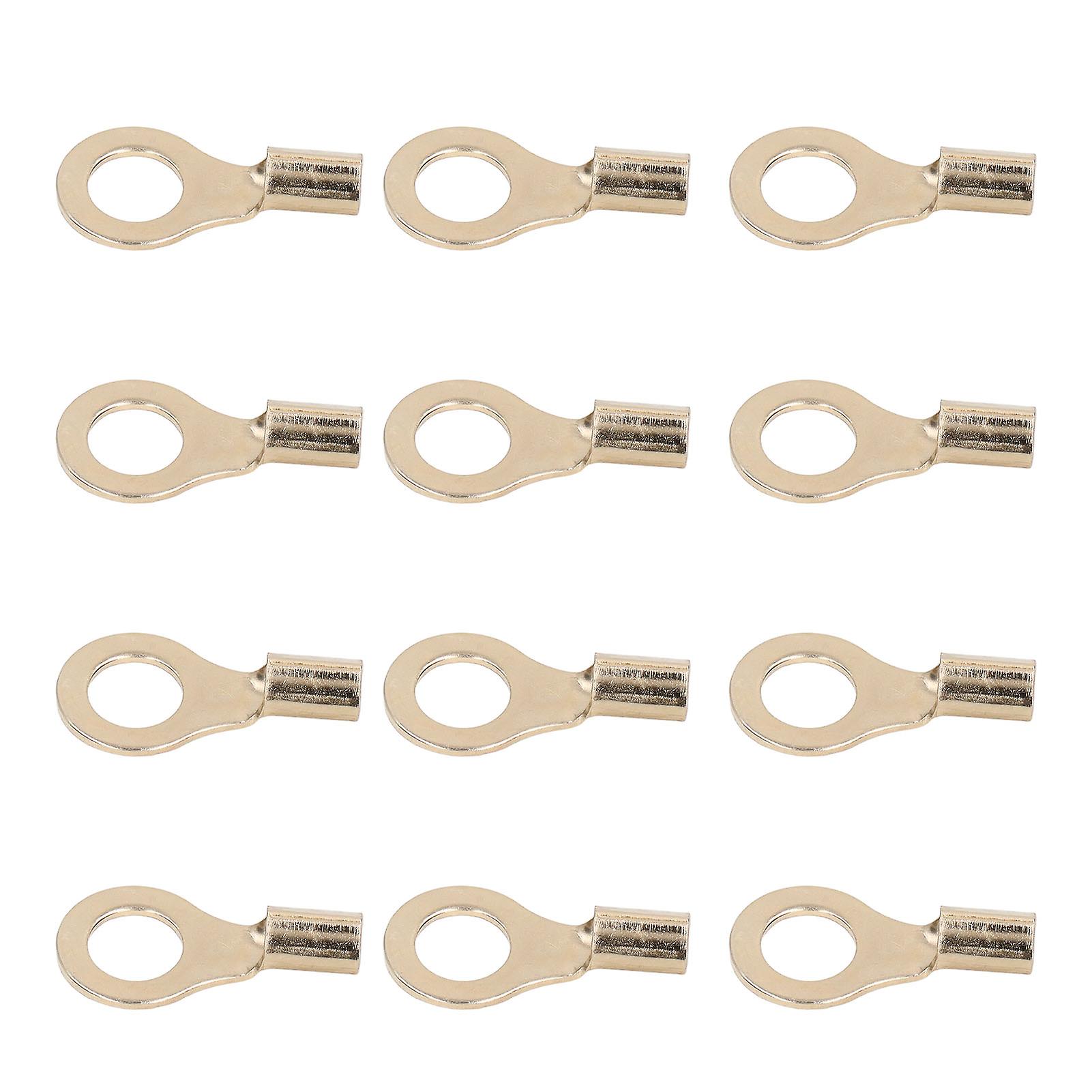 6GA Wire Lugs Copper 12mm Inner Diameter Ring Cable Terminal Ends Connector for Distribution Box Vehicle