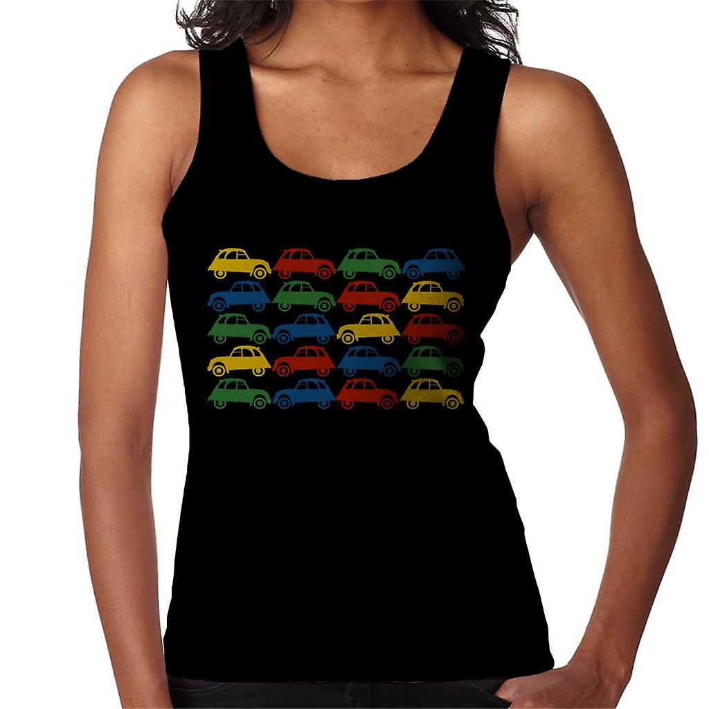 Citroen 2CV Vintage Multi Colour Pattern Women's Vest