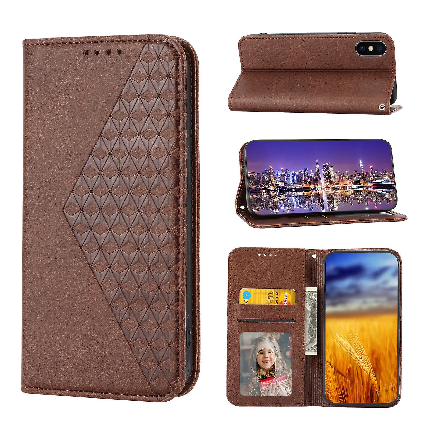 For iPhone Xs Max Case, Leather Wallet Flip Case With Strap