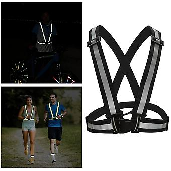 Elastic Cycling Vest Adjustable Reflective Vest Gear Strips Night Sports Safety Cycling Reflective Strip Riding~3348