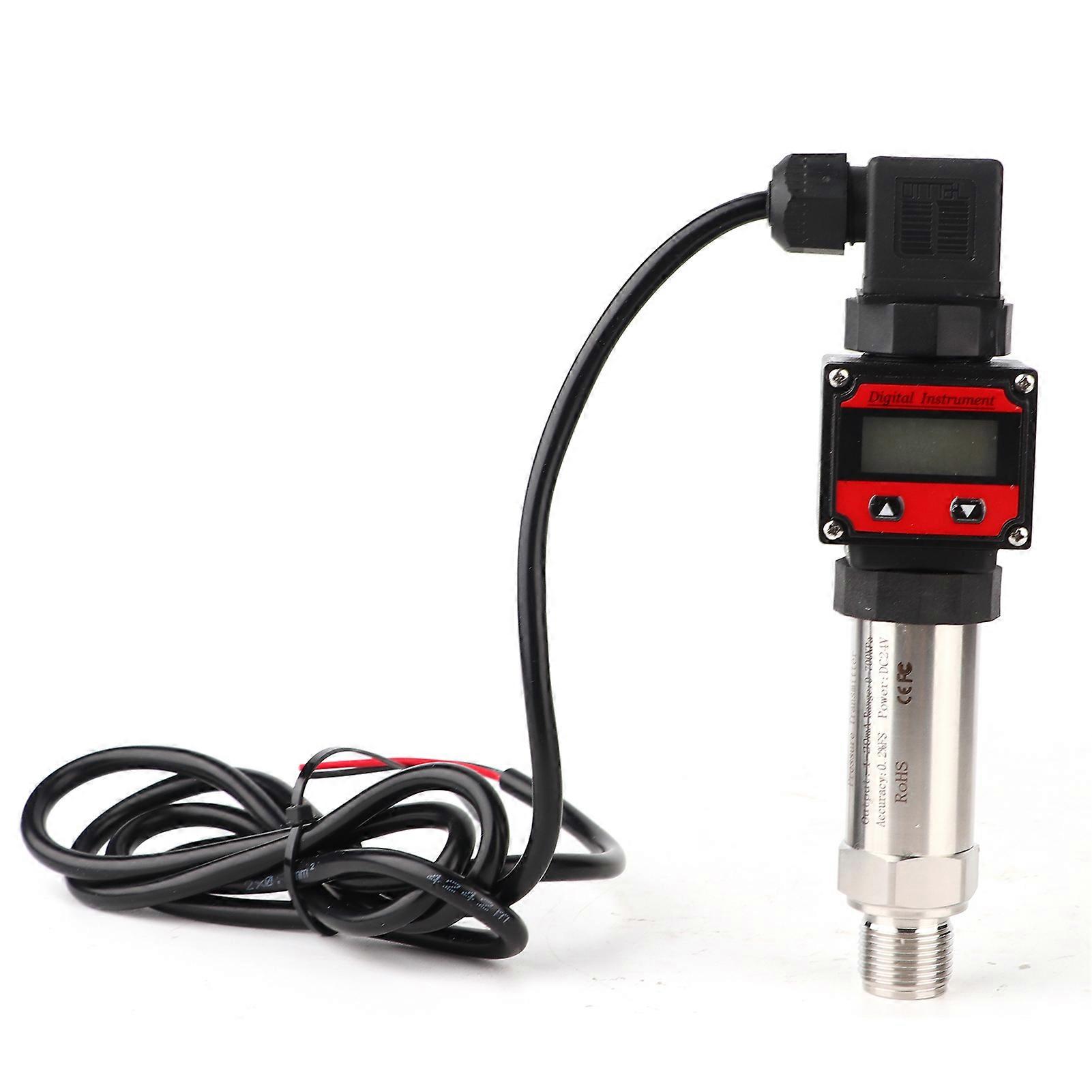 Diffusion Silicon Pressure Transmitter Sensor W/Digital LCD High Accuracy 24V DC 4‑20mA