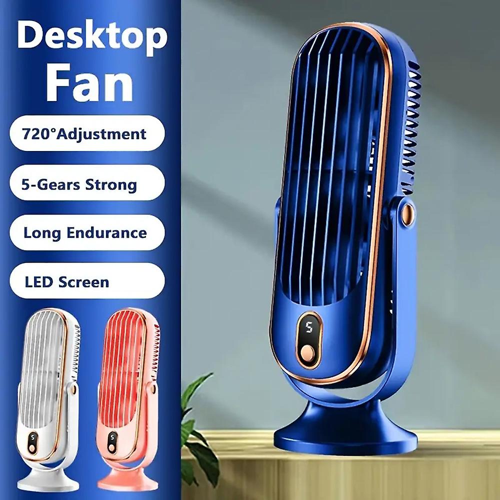 5-Modes USB Rechargeable Desktop Fan Lightweight Quiet Table Airs Cooler for Kitchen Home
