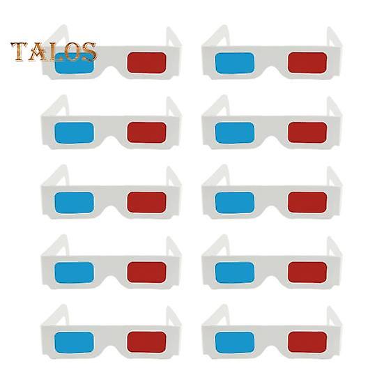 10/20/30/50/100 par Czerwone niebieskie okulary stereo Okulary papierowe 3D Składana papierowa świątynia Okulary 3D Dekoracja filmowa