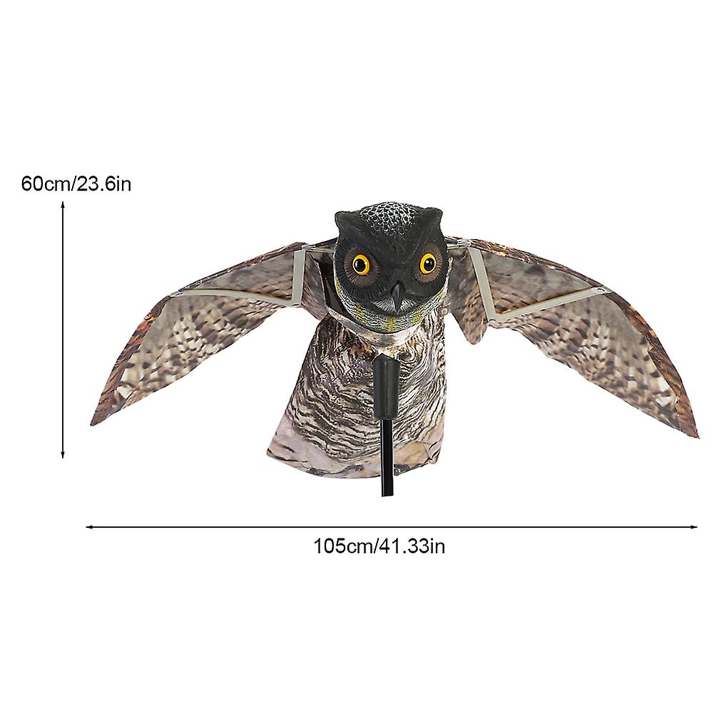 Prowler Owl with Moving Wing Garden Scarecrow Predator Decoy Pest