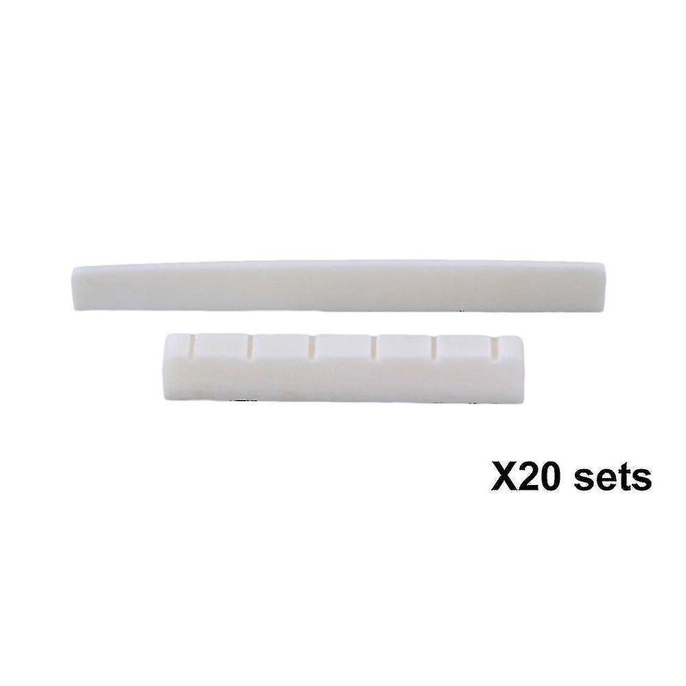 2023 New 20 Sets Guitar 80mm Bone Bridge Saddle  Nut For 6 String Classic Guitar