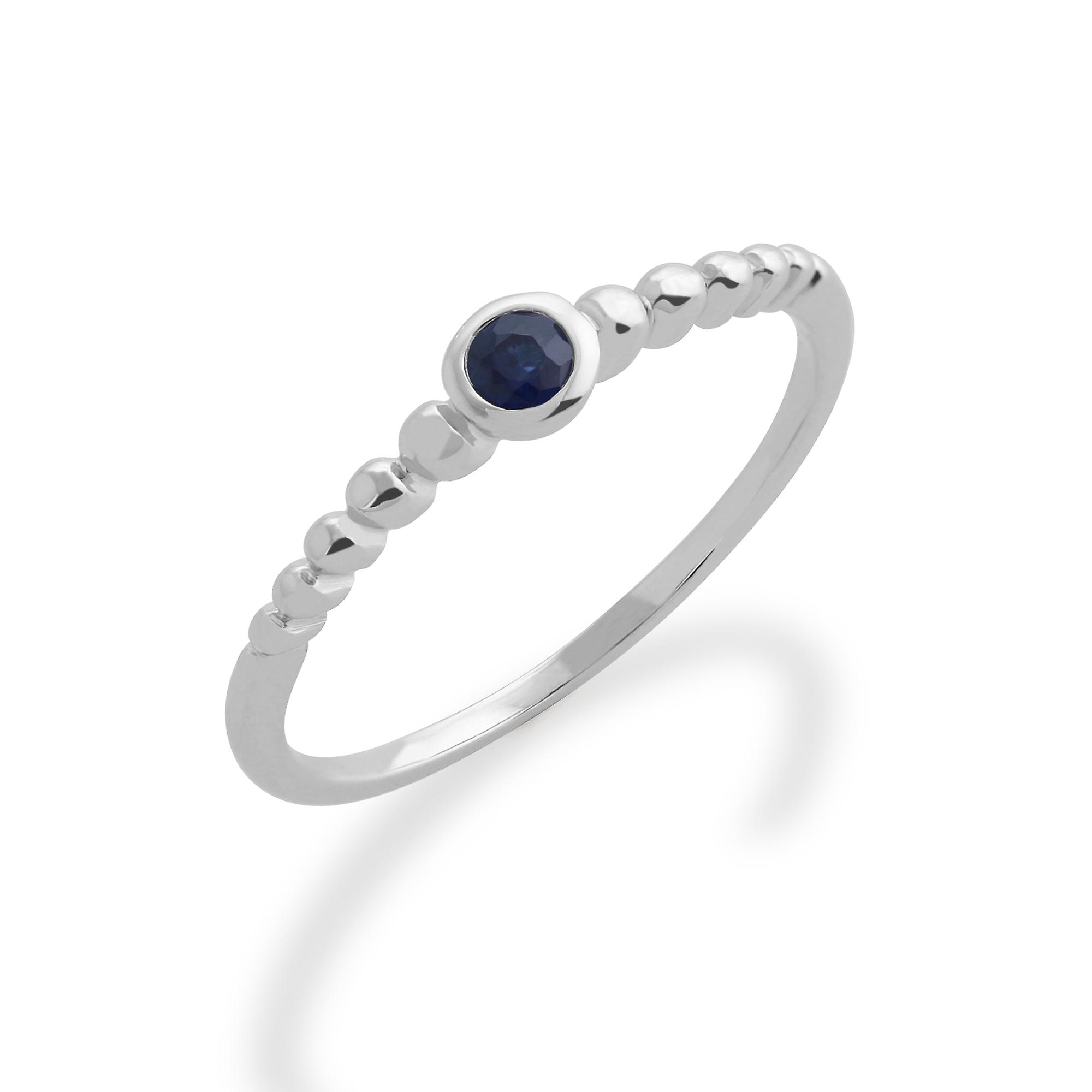 Essential Round Sapphire Bezel Set Stack Ring in 925 Sterling Silver 271R019102925