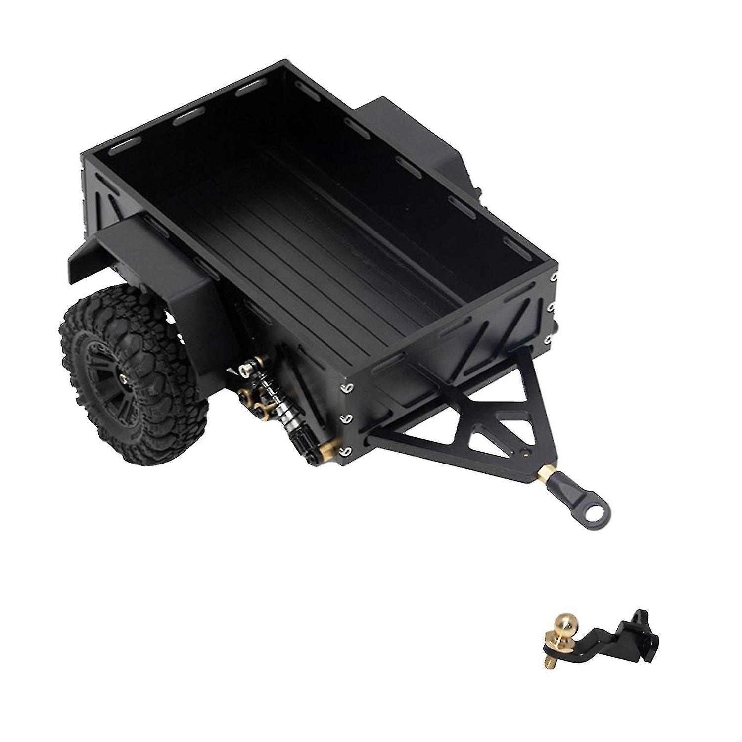 Metal Trailer With Tires Set For 1/18 Rc Crawler Car Traxxas Upgrade Yo