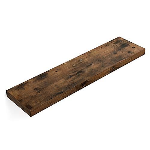 Rustic brown floating wall shelf, 80cm, Holds 15kg