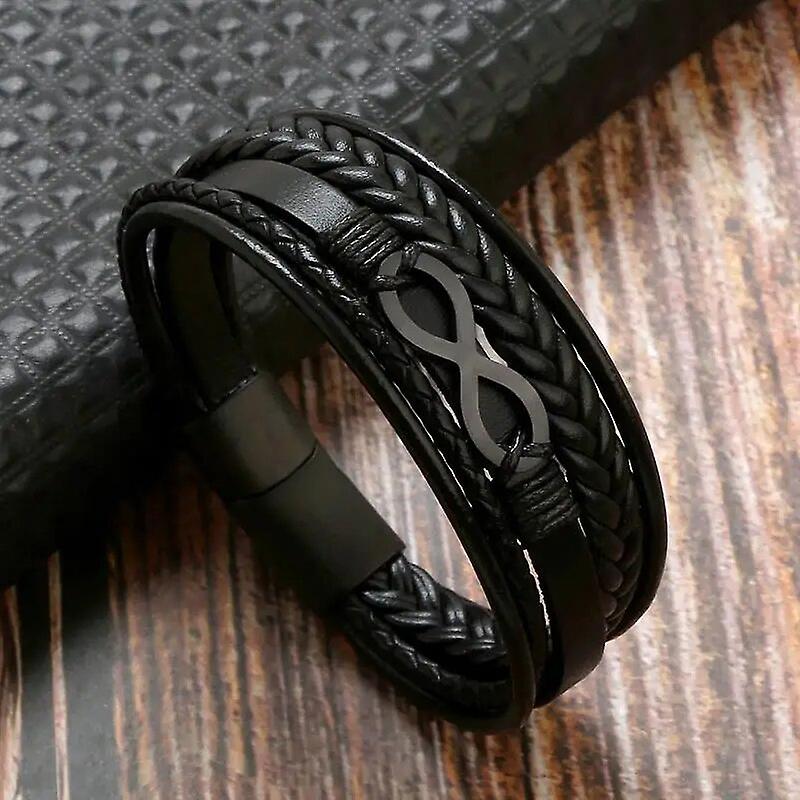 Classic Multilayer Leather Bracelet Hand-woven Leather Men Bracelets Punk Bangle For Friend Charm Jewelry  Dropshipping