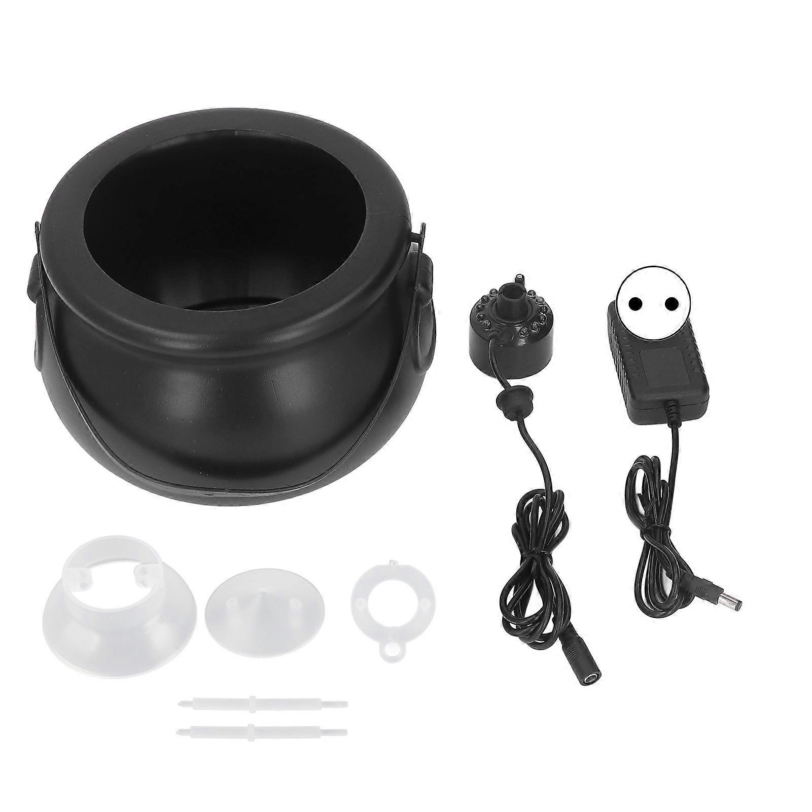 Cauldron Fog Machine Metal Plastic 12 Led Color Changing Spooky Ambience Halloween Mist Maker With Cauldron 100240v Eu Plug