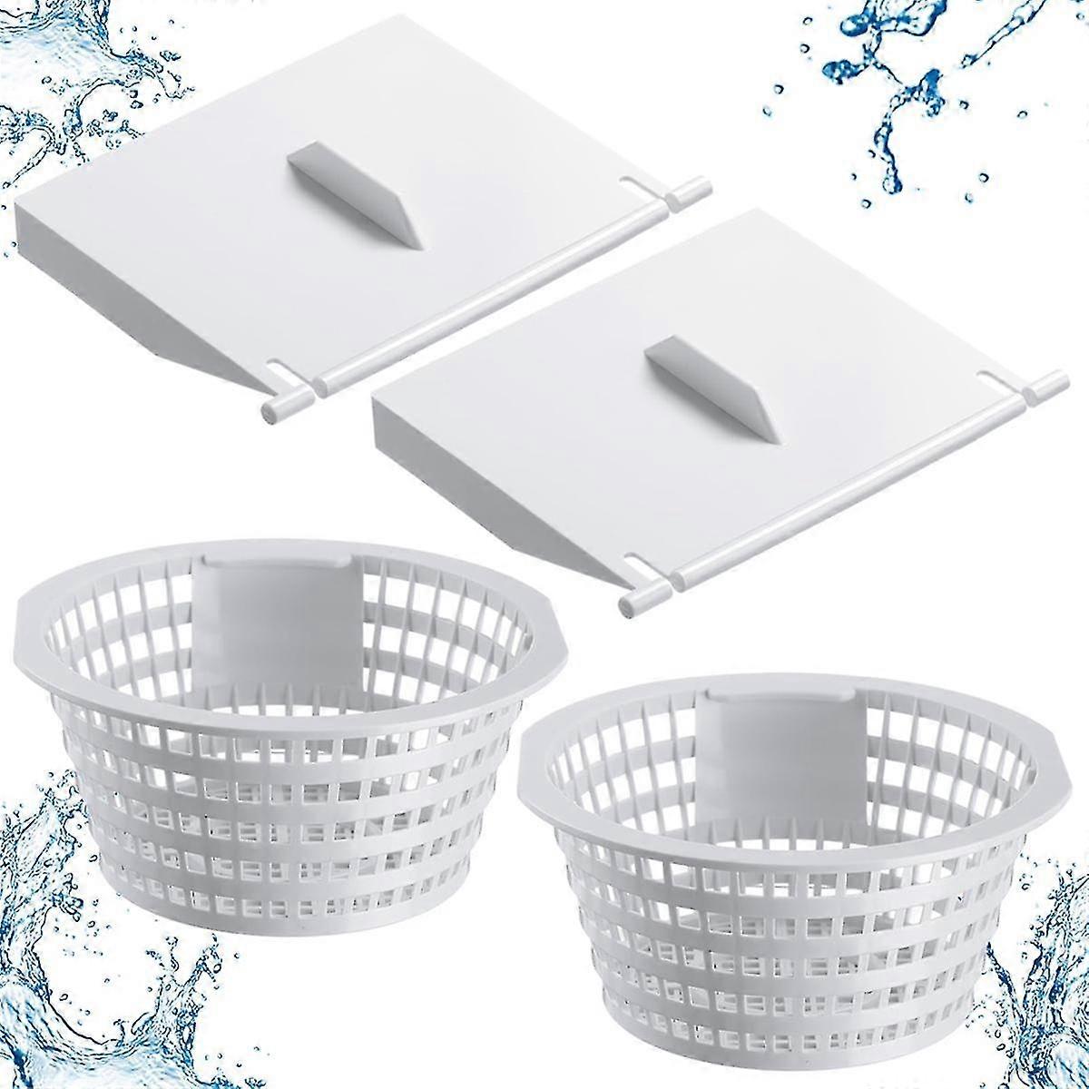 8926 Skimmer Replacement Weir Door Flap and 8928 Pool Skimmer Basket compatible with Above Ground and in Ground Swimming Pool Parts-B14