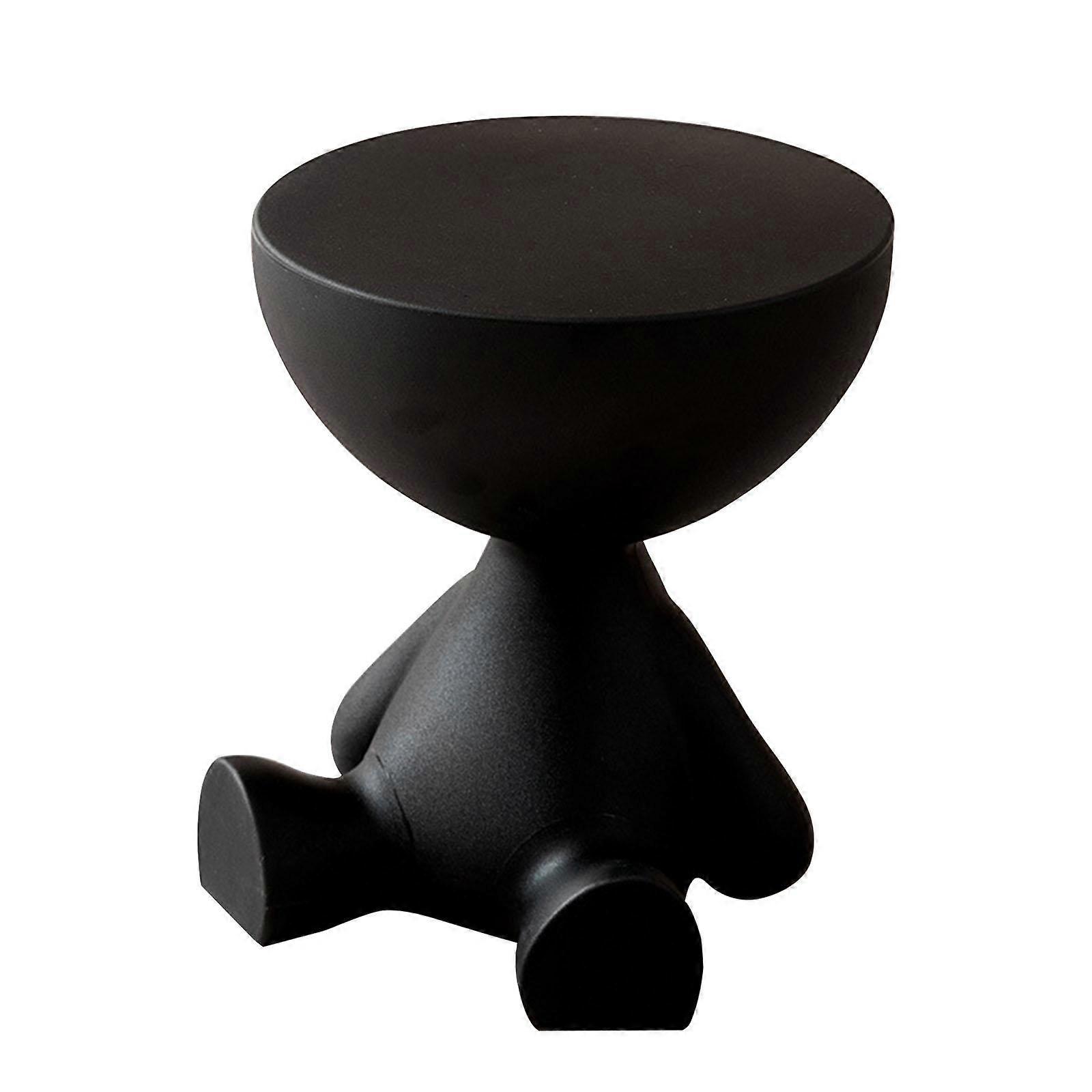 Small Round Side End Table Smooth Coffee Table for Bathroom Dorm Small Space black