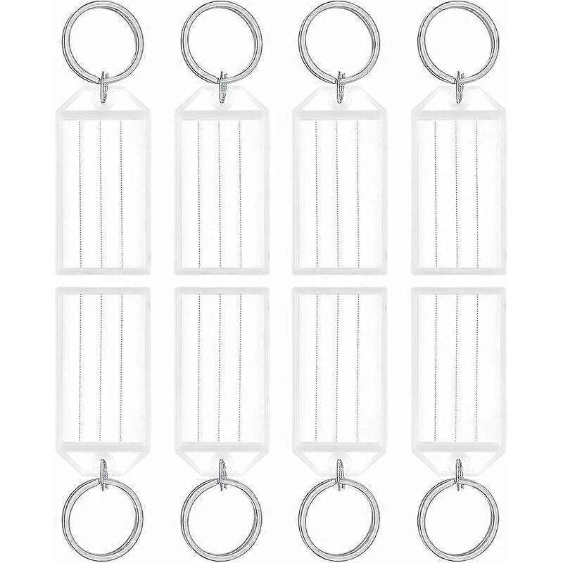 20 Pack 5cm Heavy Duty Plastic Labels with White Item Identifiers with Blank Paper Labels, Clear Covers and Split Rings