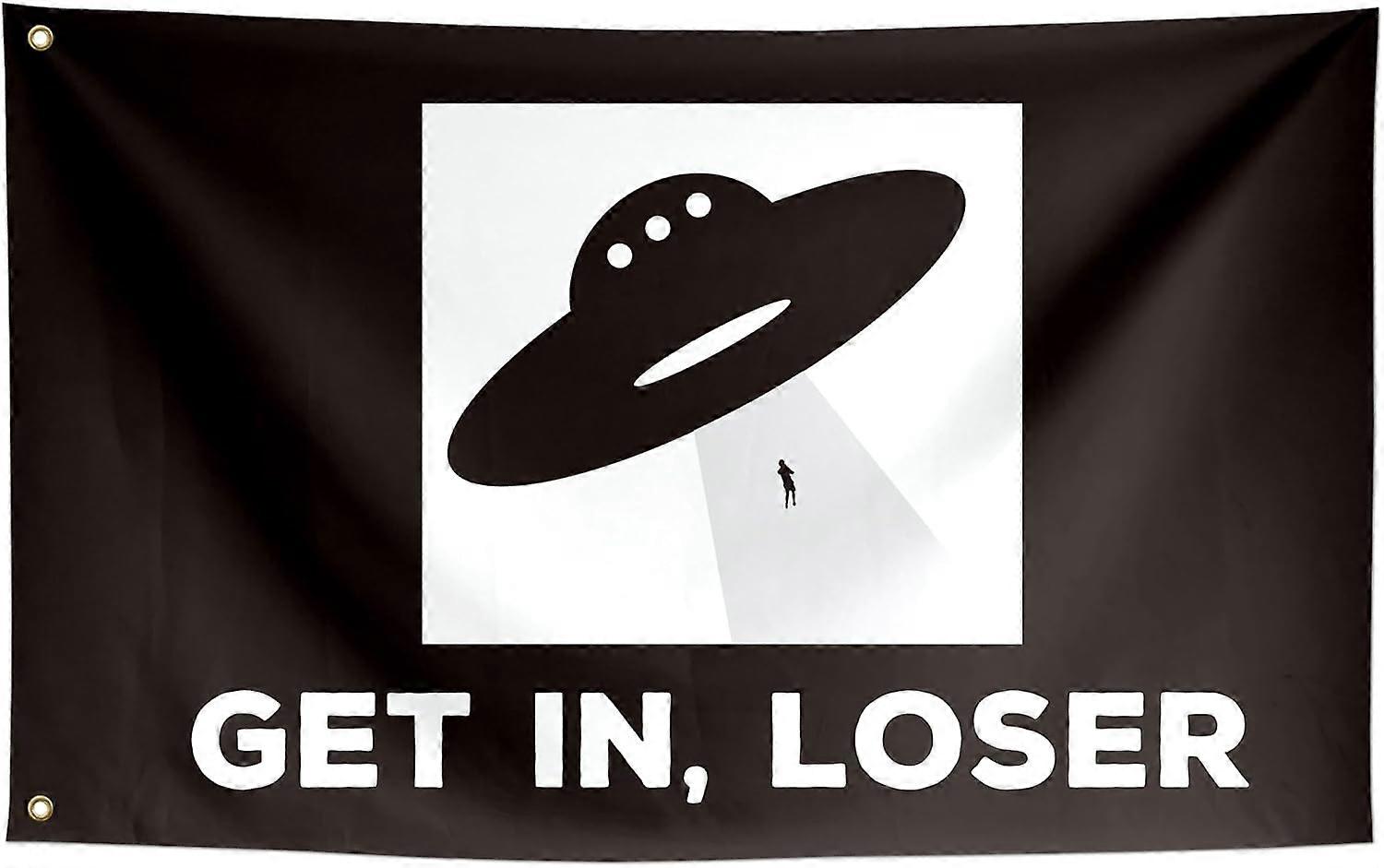 Get In Loser Funny Flags Meme Cool Flags Banner PFSGV57